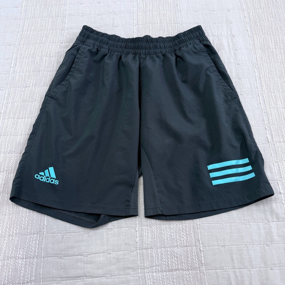 Adidas Shorts Mens M Dark Gray Primegreen Aeroready Athletic 3-Stripe
